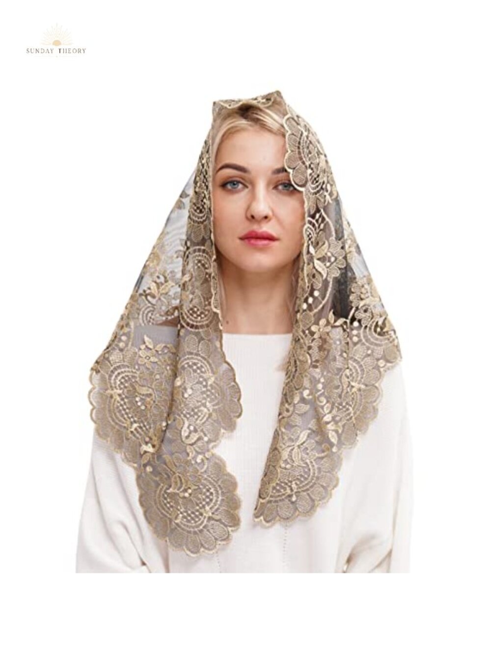 Lace Triangle Mantilla Veil Catholic Mass Head Covering